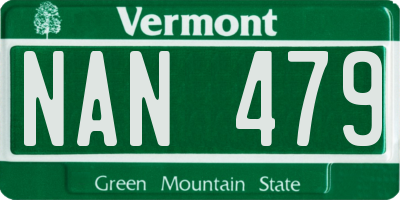VT license plate NAN479