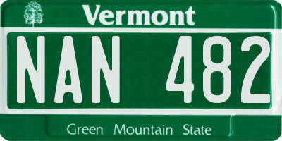 VT license plate NAN482
