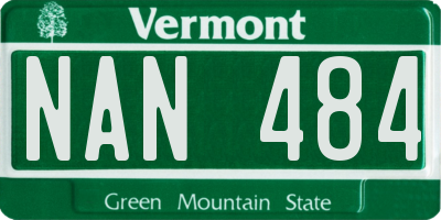 VT license plate NAN484