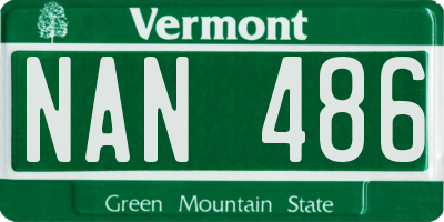 VT license plate NAN486