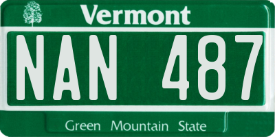 VT license plate NAN487