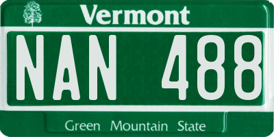 VT license plate NAN488