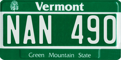VT license plate NAN490