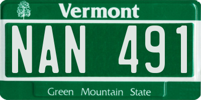 VT license plate NAN491