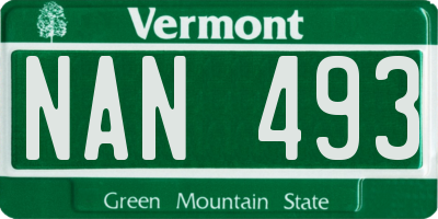 VT license plate NAN493