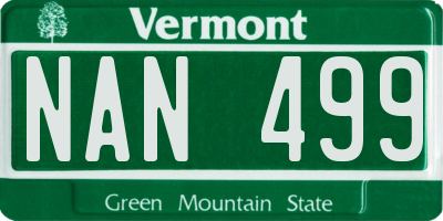 VT license plate NAN499