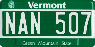 VT license plate NAN507