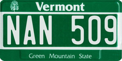 VT license plate NAN509