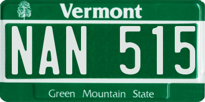 VT license plate NAN515