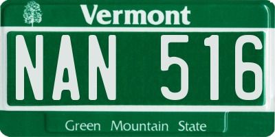 VT license plate NAN516