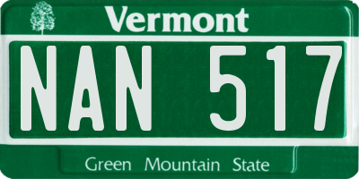 VT license plate NAN517