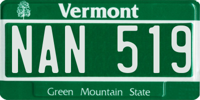 VT license plate NAN519
