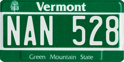 VT license plate NAN528