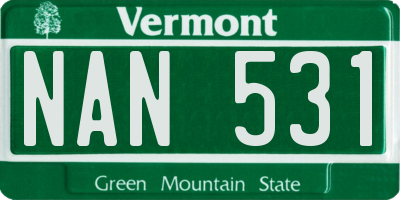 VT license plate NAN531