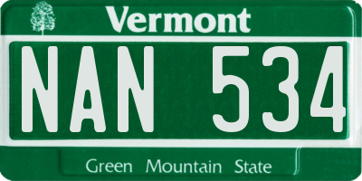 VT license plate NAN534
