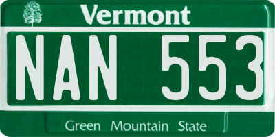 VT license plate NAN553