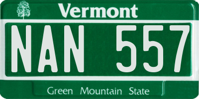 VT license plate NAN557
