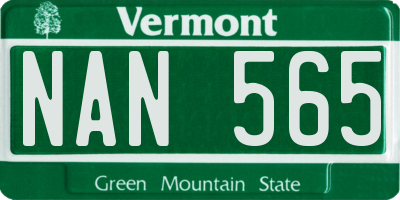 VT license plate NAN565