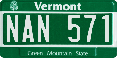 VT license plate NAN571