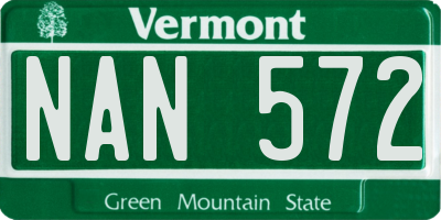 VT license plate NAN572