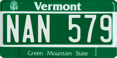 VT license plate NAN579