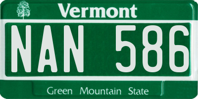 VT license plate NAN586