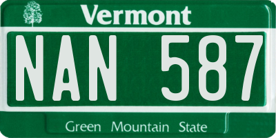 VT license plate NAN587