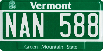 VT license plate NAN588