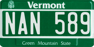 VT license plate NAN589