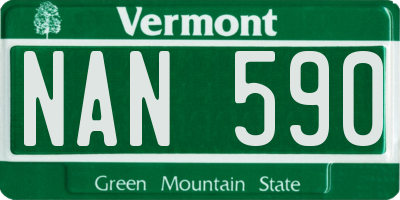 VT license plate NAN590