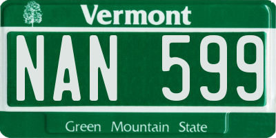 VT license plate NAN599