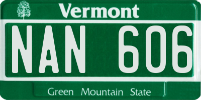 VT license plate NAN606
