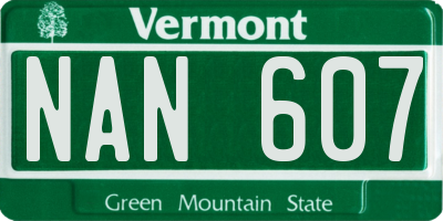 VT license plate NAN607