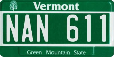 VT license plate NAN611