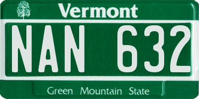 VT license plate NAN632