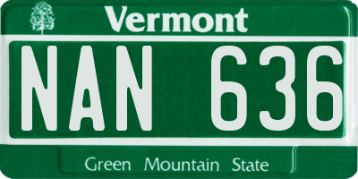 VT license plate NAN636