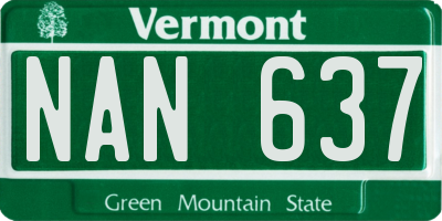 VT license plate NAN637
