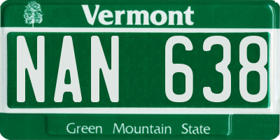 VT license plate NAN638