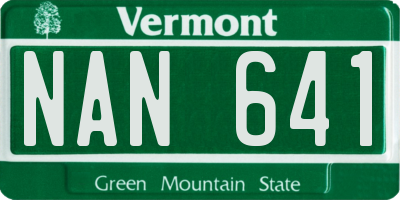 VT license plate NAN641