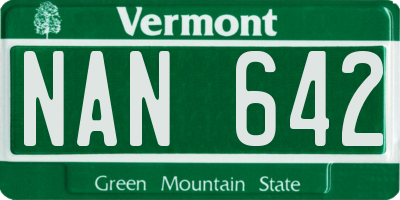 VT license plate NAN642