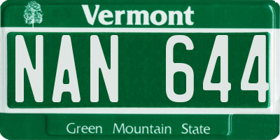 VT license plate NAN644