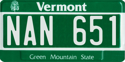 VT license plate NAN651