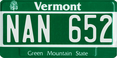 VT license plate NAN652