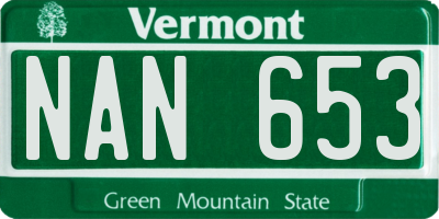 VT license plate NAN653
