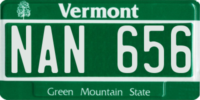 VT license plate NAN656