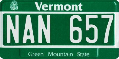 VT license plate NAN657