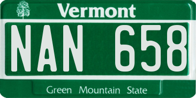 VT license plate NAN658