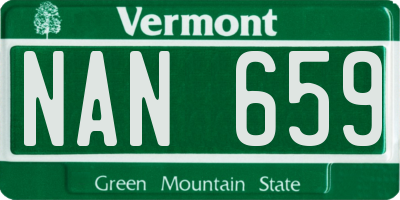 VT license plate NAN659