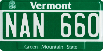 VT license plate NAN660