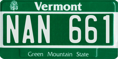 VT license plate NAN661